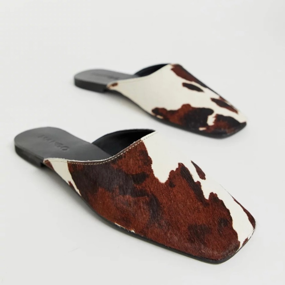 Mango slides real leather size 5